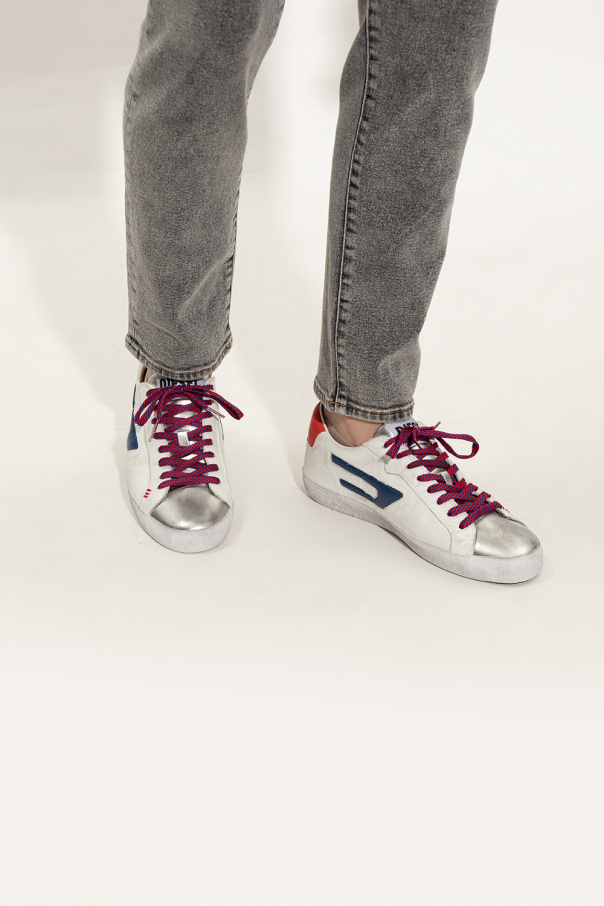Neon Sneakers In White Leather - Men's Shoes - Diesel 'S |  SchaferandweinerShops | LEROJI LOW' sneakers